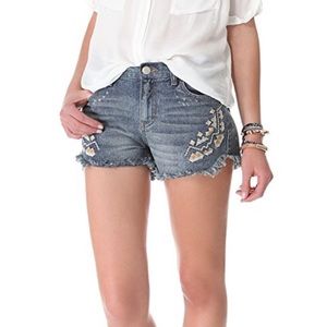 Free people tulum embroidered shorts